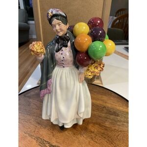 VTG Royal Doulton Figurine Biddy Penny Farthing HN 7843 Balloon Lady 8.5" Tall